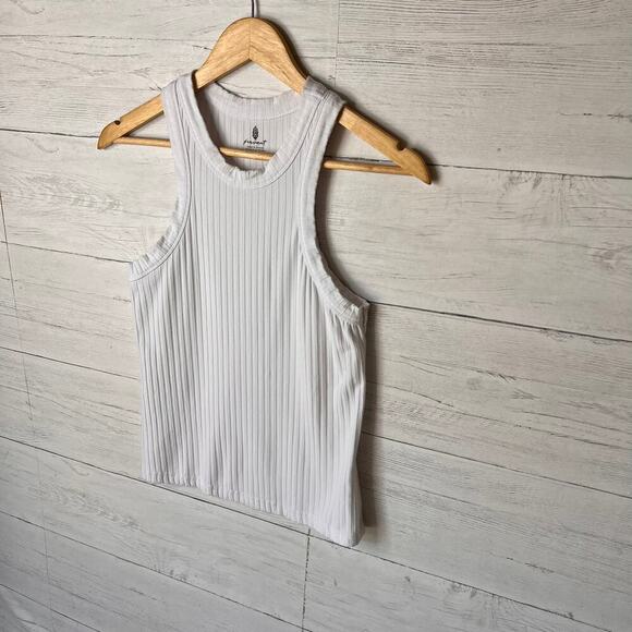 Free People FP Movement Top Womens Size S/P White Wide Ribbed Tank Summer - Picture 3 of 16